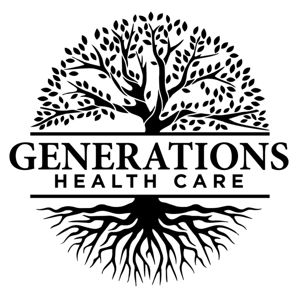 Generations healthcare logo in black