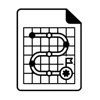 Icon of a Map on grid paper