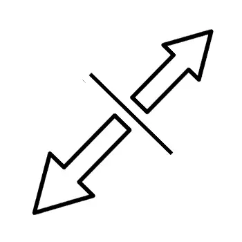 Icon of a Dual Arrows at a 45 degree angle going in opposite directions.