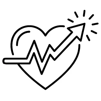 Icon of heart with and EKG line